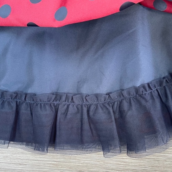 NAVY and RED POLKA DOT SKIRT WITH TULLE! - Picture 6 of 7
